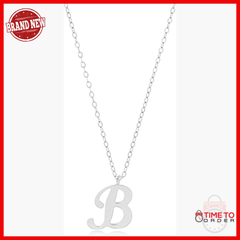 10k Solid Gold Dainty Script Initial Extendable Pendant Necklace 16+2 Inches